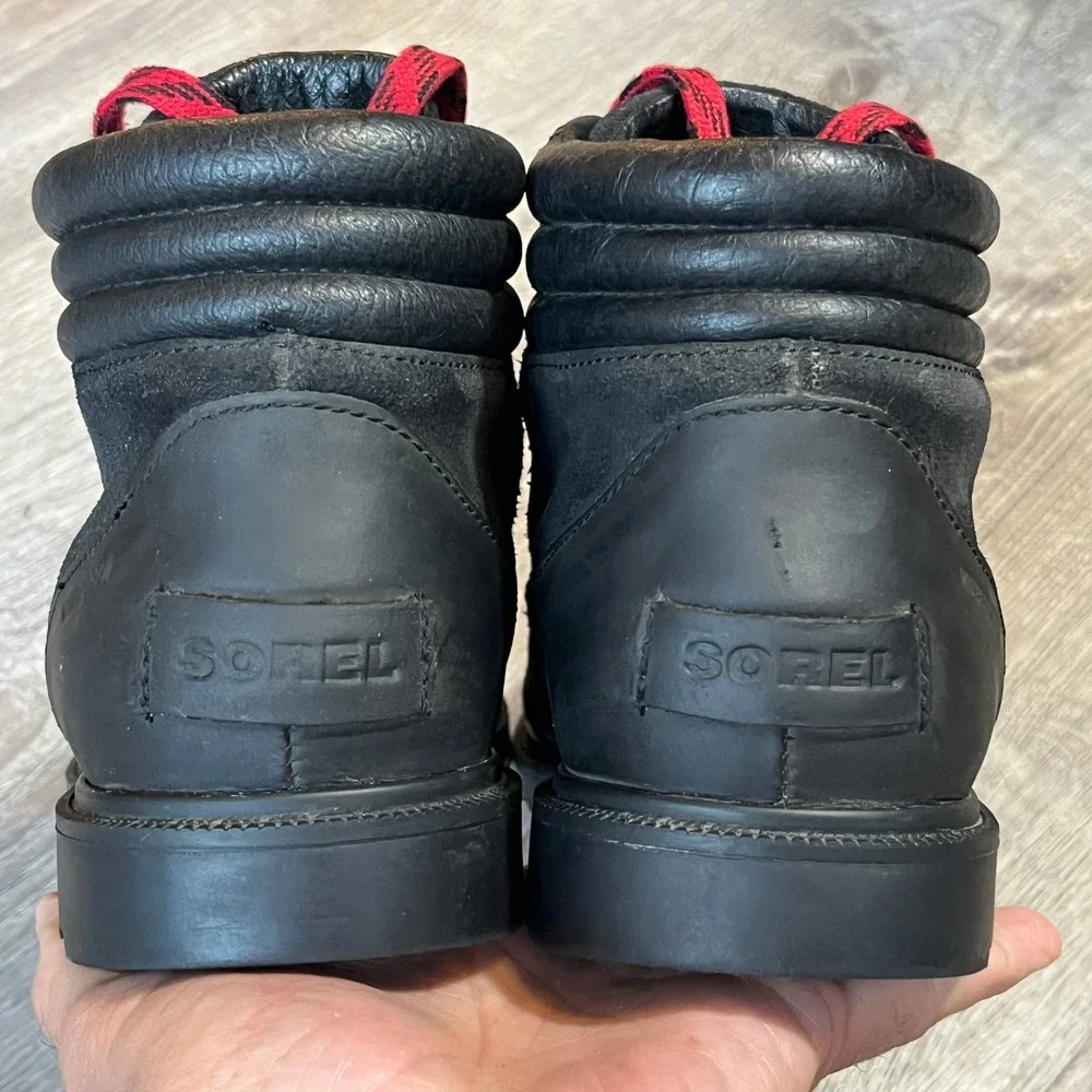 Sorel Ainsley Conquest Black Combat Waterproof Leather Hiking Boot NL3091-010 10